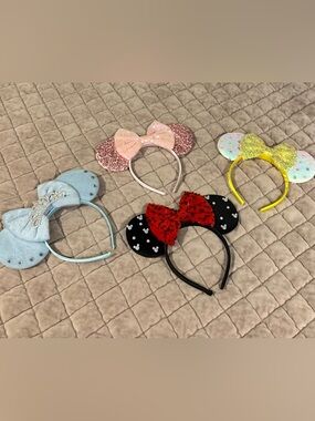 Set of Four Disney Decorative Mouse Ear Headbands